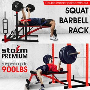 STOZM 14 Gauge Steel Deluxe Adjustable Weight Bench for Multipurpose Incline Decline Exercises – Weight Capacity 900 lbs Full Body Workout - Flat Weight Bench, Sit Up Bench and Standard Weight Bench