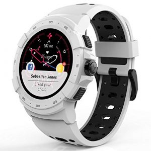 MyKronoz ZeSport2, Multisport GPS Smartwatch, 6 Axis Accelerometer, Swiss Design (White/Black)