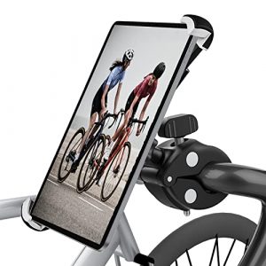 Kolasels Motorcycle Bike Handlebar Tablet Mount with 360° Rotation, Super Clamp iPad Holder for Microphone/Bicycle/Treadmill/Elliptical, Fit For iPad Pro, Air, Mini, Galaxy Tabs, More 9.5-14.5"Tablets