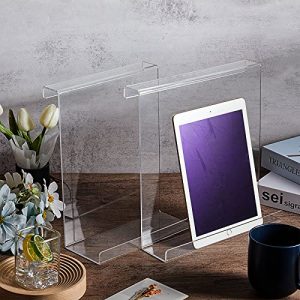 Treadmill Book Holder Clear Acrylic Reading Rack for Treadmill Universal Book Holder Compatible with Ipad, Kindle, Flat Tablet, Nook, eReader Magazine for Gym Exercising (9 x 11 x 2.5 Inches)