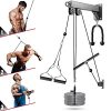 Cable Pulley System Gym, Fitness LAT Pull Down Machine Weight Pulley System, Upgraded Cable Pulley Attachments for Gym, Pulley Cable Machine System with Pull down Bar, Tricep Rope Home Gym Workout