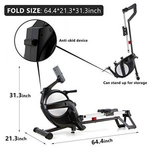 HouseFit Rowing Machines for Home use 300Lbs Weight Capacity Magnetic Resistance Row Machine Exercise with LCD Display and iPad Phone Mount