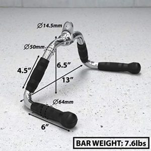 Synergee Multi Exerciser Bar Cable Attachment. Universal Attachment for Cable Machines. Pull Down/Press Down Bar Accessory. Steel Bar with Rubber Knurled Grips.