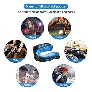 Number-one 4 Pack Soft Mouth Guard with Strap, Professional Sports Mouthguard for Boxing, Jujitsu, MMA, Football, Basketball, Hockey, Karate, Rugby Teeth Armor to Protect Braces for Adult & Youth