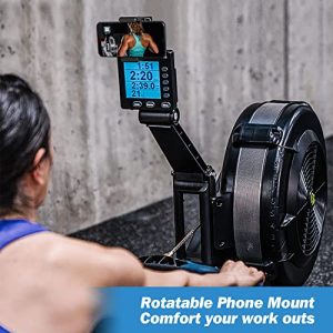 Tiga Adjustable Phone Holder for Concept 2 Rowing Machine, Rotatable and Stable Phone Mount Compatible with PM 2/3/4/5 Monitors of RowErgs, SkiErg and BikeErg (Concept 2 Rower) - Black