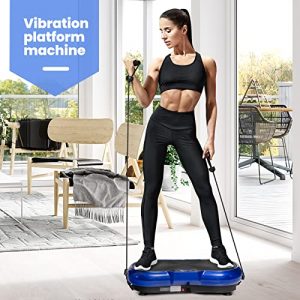 Sporfit 3D Vibration Plate ,Whole Body Vibration Plate Exercise Machine,Whole Body Vibration Platform w/Loop Bands, Bluetooth, Remote, 99 Level