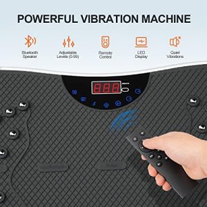 TODO Vibration Platform Whole Body Vibrating Board for Weight Loss & Workout Home Fitness Plate, Remote Control/Bluetooth Music/USB Connection/Resistance Bands