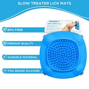 Aquapaw XL Slow Treater Treat-Dispensing Licky Mat – Puzzle Feeder Toy/Licking Pad for Dogs & Other Large Pets, Suctions to Wall/Floor – Relieves Boredom & Anxiety During Grooming, Vet Visits & Storms