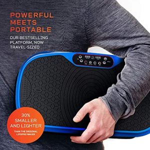 Lifepro Waver Mini Vibration Plate - Whole Body Vibration Platform Exercise Machine - Home & Travel Workout Equipment for Weight Loss, Toning & Wellness - Max User Weight 260lbs (Blue)