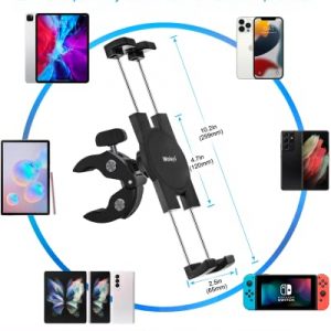 woleyi Spinning Bike Tablet Mount Holder, Indoor Stationary Exercise Bikes Tablet Clamp, Gym Treadmill Elliptical Tablet Stand for iPad Pro 9.7, 11, 12.9 / Air / Mini, All 4-13