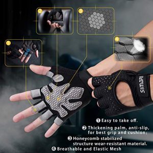 SIMARI Workout Gloves Weight Lifting Gym Cycling Gloves with Wrist Wrap Support for Men Women, Full Palm Protection, for Weightlifting, Bike, Training, Fitness, Exercise Hanging, Pull ups SG907