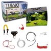 Tumbo Trolley Xtreme 150 ft Dog Containment System - Tri-Pulley Slider with Stretching Coil Cable with Anti-Shock Bungee (Safer and Less tangles) Aerial Dog Tie Out