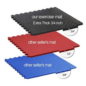 ZENY Puzzle Exercise Mat Gym Flooring Mat Interlocking Foam Mat 24 Tiles 3/4'' Extra Thick Floor Mats Exercise Equipment Mat Baby Play Mat 96 SQ. FT, Black