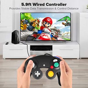 VOYEE PC Controller, Replacement for Gamecube Controller, Compatible with Wired USB Gamecube Controller/PC Windows 7 8 10 (Black)