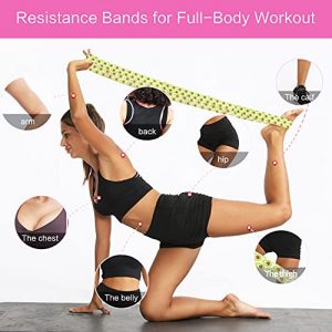 MUMUNA Long Resistance Bands , 3 Fabric Long Resistance Bands Set Full Body Workout for Women and Men Elastic Fitness Loop Exercise Bands