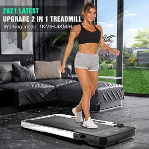 ANCHEER 2 in 1 Under Desk Treadmill, 2.25HP Electric Folding Treadmill with LCD Touch Display and Remote Control for Home & Office