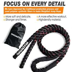 Weighted Jump Rope for Fitness - 3LB Heavy Jump Ropes for Exercise, Weighted Adult Skipping Rope for Women & Men, Workout Battle Rope For Gym Training, Home Workout,Total Body Workouts