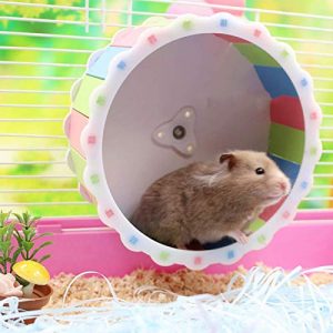 Hamster Silent Exercise Wheel Small Pets Guinea Pig Sports Wheel Treadmill Running Ball Toy Hamster Cage Accessories,Made of Wood,Non-Slip (Blue, 5.9inch)