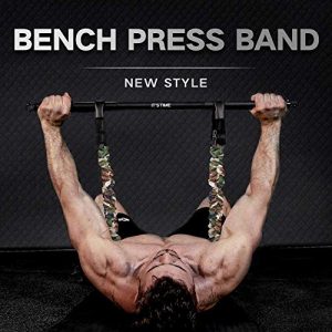 INNSTAR Adjustable Bench Press Band with Bar, Upgraded Push Up Resistance Bands, Portable Chest Builder Workout Equipment, Arm Expander for Home Workout,Gym,Fitness,Travel (Camo Army Green-150LB)