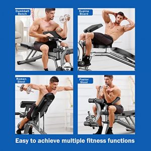 YOUGYM Adjustable Weight Benches for Full Body, Portable Strength Training Bench Home Gym Fitness Workout Equipment