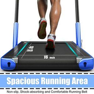 2 in 1 Folding Treadmill, 2.25HP Under Desk Electric Treadmill with Bluetooth Speaker& Remote Control& LED Display, Space Saving Walking Jogging Running Trainer Equipment