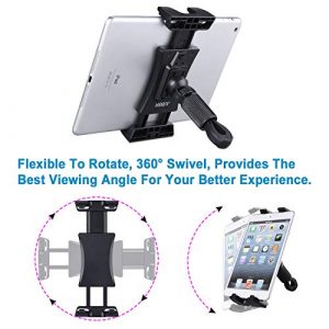 JUBOR Bike Tablet Holder, Portable Bicycle Car Phone Tablet Mount for Indoor Gym Treadmill, Spinning, Exercise Bike for iPad, iPad Pro, iPad Mini, 2, 3, iPad Air, iPhone Smartphone