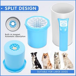 Dog Paw Cleaner, 3D Silicone Pet Foot Washer, Two-way Rotation & 360 Degree Deep Cleaning, Portable Cleaning Cup with Handle for Large, Medium Dogs, Safe and Water Resistant