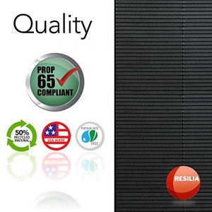 RESILIA Extra Long Non-Slip Exercise Mat - 8.5 Feet, Black, Waterproof, Large Mat for Use Under Treadmill or Rowing Machine, Gym and Fitness Equipment, Dual Pad, Hard Floor
