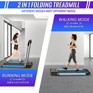 Walking Treadmill, Under Desk Electric Treadmill, 12 Preset Programs Perfect for Home/Office Use (Blue)