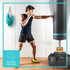 RIF6 Freestanding Punching Bag for Home and Gym Workouts – Heavy Bag with Stand, Suction Cup Base, and Dual Shock Absorbers – Boxing, Cardio, and Fitness Training Equipment for Adults and Kids