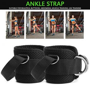 TOBWOLF 2PCS Fitness Ankle Straps, D-Ring Ankle Cuffs for Cable Machines, Comfortable Workout Ankle Belt, Adjustable Resistance Band for Leg & Butt Lifting Exercise