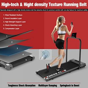 Fitnessclub 2 in 1 Under Desk Treadmill, Folding Smart Electric Walkstation Installation Free Walking Jogging Machine with Remote Control, LED Display for Home, Office, Gym