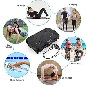 Vibration Plate Exercise Machine Whole Body Workout Vibrate Fitness Platform with Music Speaker Fitness Bands for Weight Loss Shaping Toning Wellness Home Gyms Workout