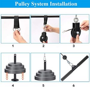 SERTT LAT and Lift Pulley System Gym, Upgraded DIY Fitness Pulley Cable Machine Attachment for Triceps Pull Downs, Biceps Curl, Forearm, Shoulder - Home Gym Exercise Pulley System Equipment
