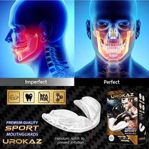 UROKAZ Football Mouth Guard Sports 5 Pieces Mouthguard and Mouthpiece for Boxing, MMA, Basketball, Lacrosse, Muay Thai, Hockey Mouthguards One Size Fit All for Contact and Non Contact Sport