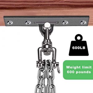 Dolibest Heavy Bag Hanger,Wall Ceiling Mount Hook 360° Rotation Wood Beam Holder Body Weight Strength Training Systems, Aerial Yoga Swing & Hammock, Resistance Band for Wooden Sets(600 LB Capacity)