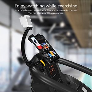 Treadmill Tablet Holder Spin Bike with Action Camera Mount, Install Round Handle and Flat Clip Indoor Gym Treadmill, Spin Bike, Exercise Bike for iPad/Pro/Mini/Air, More 7-13