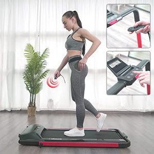 Maksone 2 in 1 Folding Treadmill for Home, Foldable Treadmill, Under Desk Electric Treadmill Walking Jogging Machine with Remote Control, Installation-Free (Red)