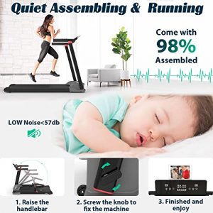 Folding Treadmill Infrared Induction,Home Use Small Foldable Treadmill Running Machine with Infrared Sensor Touch Screen,12 Preset Programs,Pulse Sensor and Device Holder for Apartment Small Space