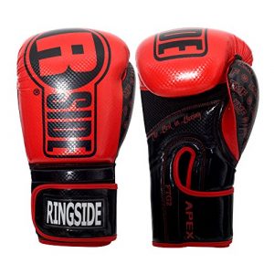 Ringside Apex Flash Boxing Training Sparring Gloves , BK/RD, 16 oz