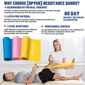 Resistance Bands, HPYGN Exercise Bands for Physical Therapy Set, Strength Training, Yoga, Pilates, Stretching, Non-Latex Elastic Band with Different Strengths,Workout Bands for Home