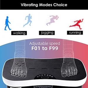 Vibration Plate Exercise Machine - Whole Body Workout Vibrating Fitness Platform w/Loop Bands Remote Home Training Equipment for Home Gym