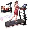 Ksports Treadmill Bundle Comprising of Electric Folding Treadmill for Home, Sit Ups Rack & Ab Mat & Dumb Bells for Home Office Gym, Patent Pending Design with Incline for Jogging, Walking w/Smart APP