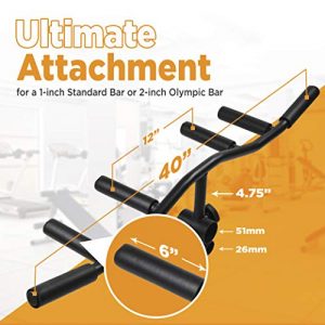Logest Large Multi-Grip T Bar Row Landmine Attachment - Straight Grip Weightlifting landmine Handle Fits Standard or Olympic Barbells for Muscle Training and Exercise Targets Triceps Biceps and More