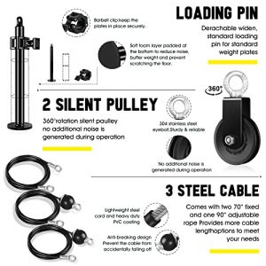 Weight Cable Pulley System Gym - Upgraded LAT Pull Down Machine Accessories, LAT and Lift Cable Pulley Attachments for Home Gym Equipment, Crossover Clip Chest, Tricep Pull Down, Biceps Curl Workout