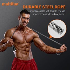 Jump Rope, multifun Speed Skipping Rope with Calorie Counter, Adjustable Digital Counting Jump Rope with Ball Bearings and Alarm Reminder for Fitness, Crossfit, Exercise, Workout, Boxing, MMA, Gym
