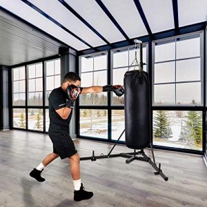 BotaBay Folding Heavy Bag Stand Height Adjustable Sandbag Folding Heavy Bag Stand with Portable Sandbag Rack Free Standing Heavy Duty Punching Bag Boxing Stand（Only Stand）