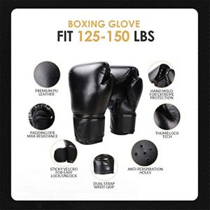 Punching Bag Set for Adults with Gloves, Heavy Punching Bags Hanging, Boxing Fitness Workout Training Kick - Unfilled