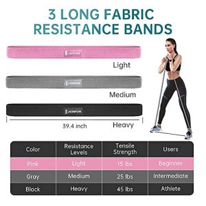 JOINFUN Long Resistance Bands Set for Women Fabric Pull Up Assistance Bands for Working Out Thick Cloth Elastic Bands for Exercise Heavy Duty Stretch Arm Bands for Weight Loss Workout Yoga Bands 3Pack