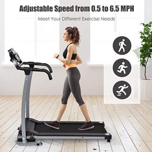 Goplus 800W Folding Treadmill Electric Motorized Power Fitness Running Machine with LED Display and Mobile Phone Holder Perfect for Home Use (Black)